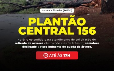Central 156 programa horário de atendimento neste Sábado  