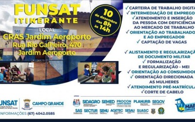 18° edição da Funsat itinerante acontece nesta Sexta-Feira (10) no Jardim Aeroporto.