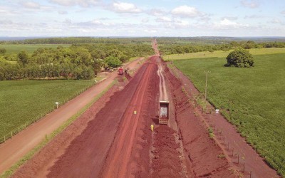 Pavimentação da MS-352 em Terenos.