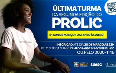 ÚLTIMA TURMA DO PROLIC ESTÁ COM INSCRIÇÕES ABERTAS.