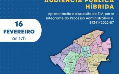 Prefeitura convida a população para discussão de estudo e impacto de vizinhança e empreendimento  no chácara cachoeira.