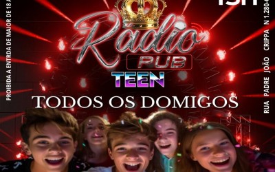 Vem aí a primeira balada teen! Na Boate Rádio Pub dia 02 de novembro no Domingo ás 15:00h.