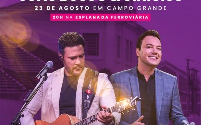 Dupla João Bosco e Vinícius abre programação do 1º Festival Reviva Mais Campo Grande nesta quarta-feira.