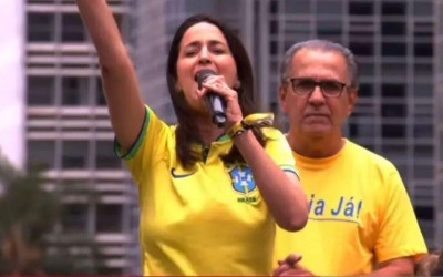 A vice-prefeita de Dourados, Gianni Nogueira (PL) comemora ser única de Mato Grosso do Sul a discursar em evento que pediu anistia na Paulista.