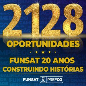 Funsat completa 20 anos e comemora na ação ‘domingo em família‘ com 2.128 oportunidades de emprego.