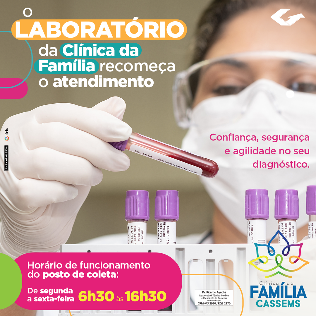 Posto de coleta de exames da Clínica da Família retoma atendimentos. Posto de coleta de exames da Clínica da Família retoma atendimentos.