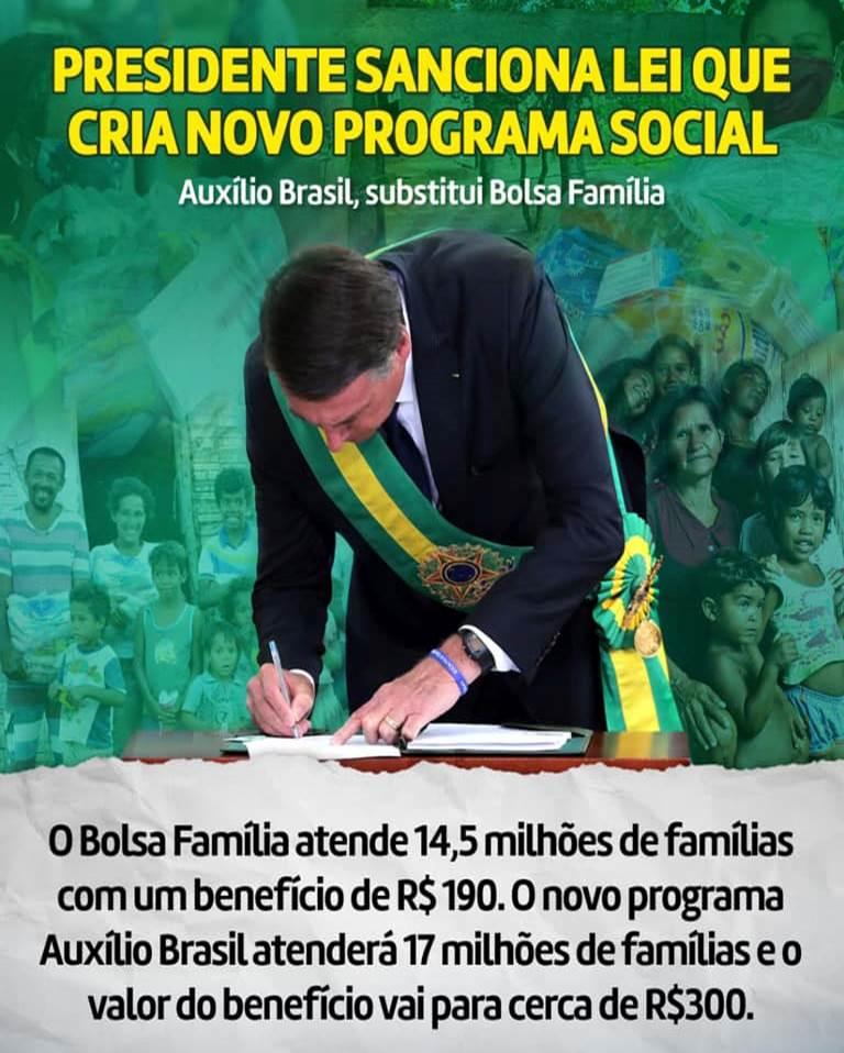 Presidente sanciona alteração da LDO 2021 que viabilizará o Programa Auxílio Brasil Presidente sanciona alteração da LDO 2021 que viabilizará o Programa Auxílio Brasil