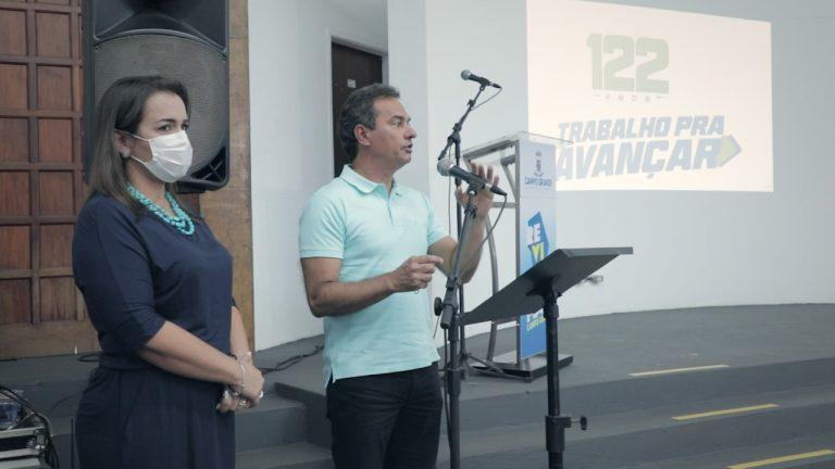 Prefeito Marcos Trad  com  a Vice Prefeita Adriane Lopes Anuncia equipe de 700 servidores e medidas  para eventuais emergência com  chuva.
