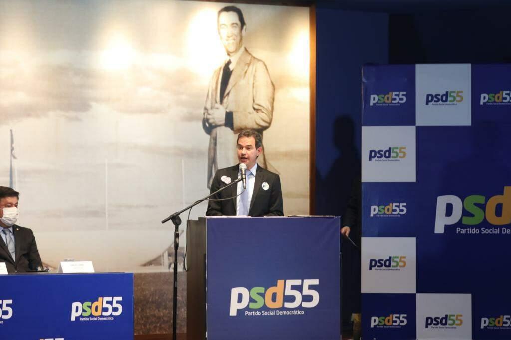 Prefeito Marquinhos Trad faz discurso no lançamento do partido PSD no Rio de Janeiro, Memorial JK em Brasília Prefeito Marquinhos Trad faz discurso no lançamento do partido PSD no Rio de Janeiro, Memorial JK em Brasília