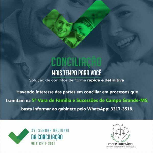 5ª Vara de Família e Sucessões de Campo Grande realiza mutirão de conciliação . 5ª Vara de Família e Sucessões de Campo Grande realiza mutirão de conciliação .