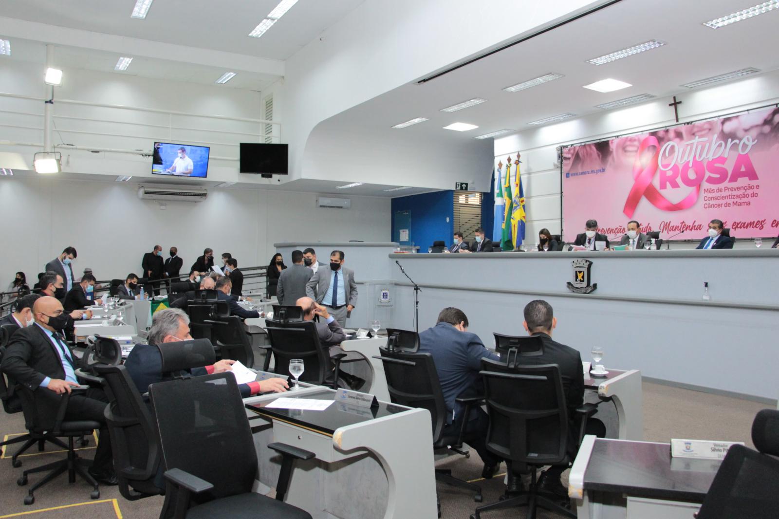 Vereadores analisam quatro projetos e um veto na sessão desta quinta-feira.