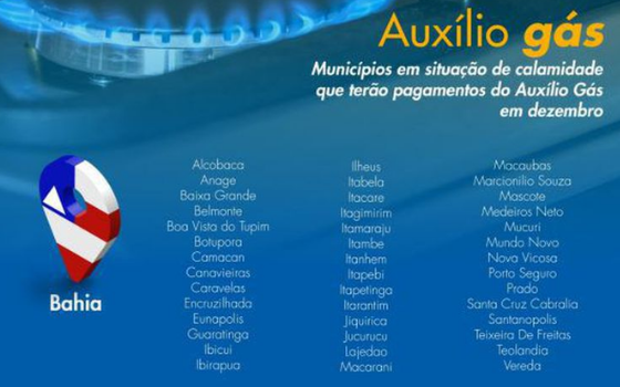 Moradores de cidades em estado de calamidade na Bahia e em Minas Gerais começam a receber o Auxílio Gás Moradores de cidades em estado de calamidade na Bahia e em Minas Gerais começam a receber o Auxílio Gás