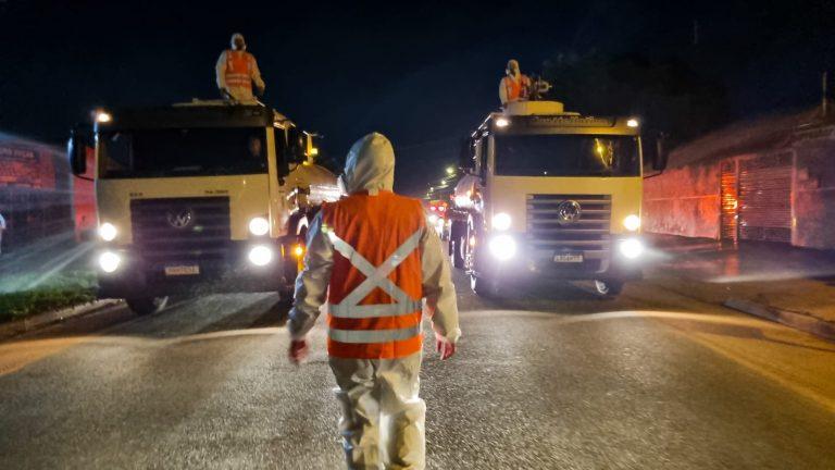 PREFEITURA REALIZA DESINFECÇÃO NAS RUAS PONTALINA E NA ANA LUIZA DE SOUZA NESTA QUINTA.