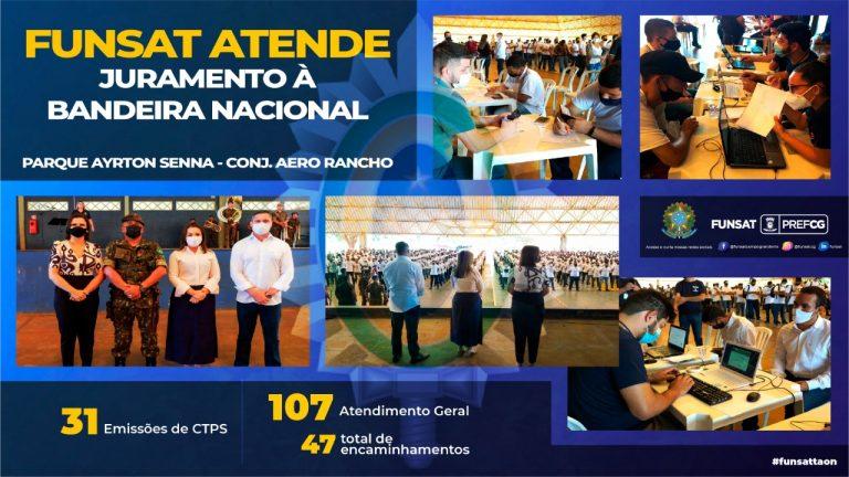 FUNSAT PARTICIPA DE EVENTO DE JURAMENTO À BANDEIRA E ENCAMINHA JOVENS AO MERCADO DE TRABALHO.