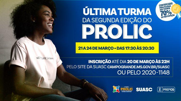 ÚLTIMA TURMA DO PROLIC ESTÁ COM INSCRIÇÕES ABERTAS.