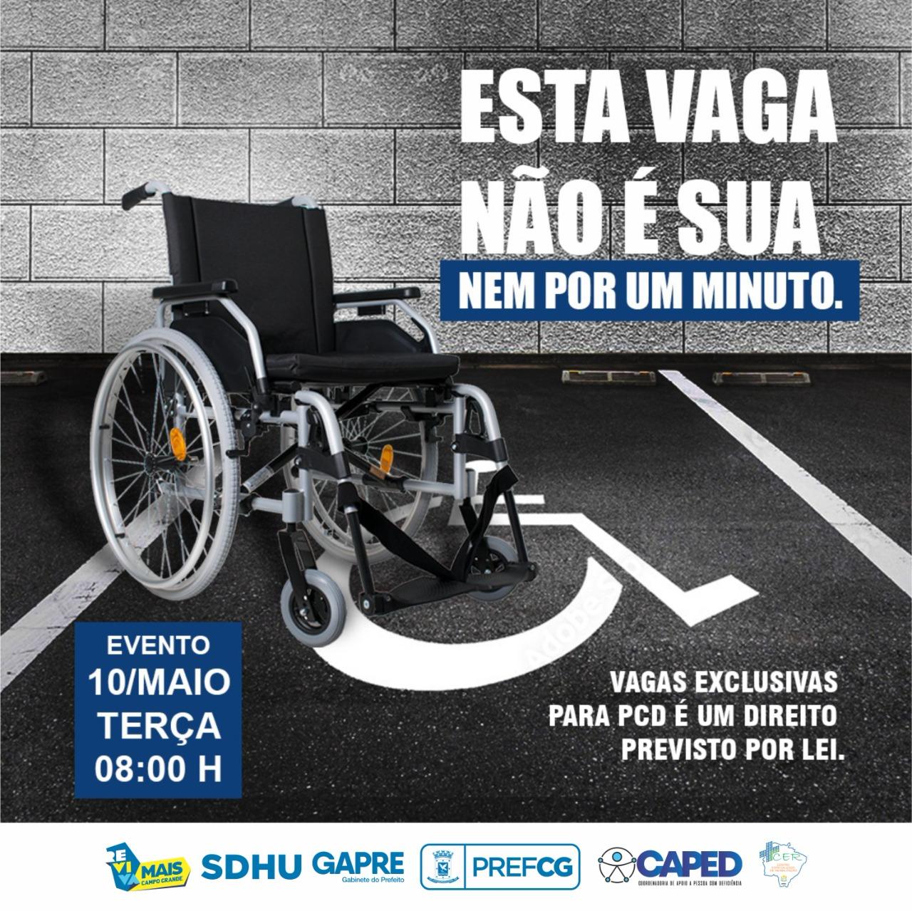 SDHU PROMOVE AÇÃO SOBRE RESPEITO A VAGA DE ESTACIONAMENTO PARA PESSOAS COM DEFICIÊNCIA.