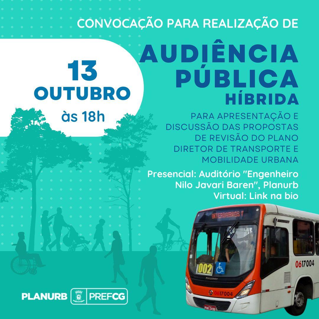 PREFEITURA CONVIDA POPULAÇÃO PARA DISCUTIR REVISÃO DO PLANO DIRETOR DE TRANSPORTE E MOBILIDADE URBANA.