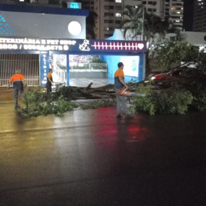 A Defesa Civil Municipal de Campo Grande esteve nas ruas da cidade trabalhando duro para normalizar o mais rápido possível a cidade