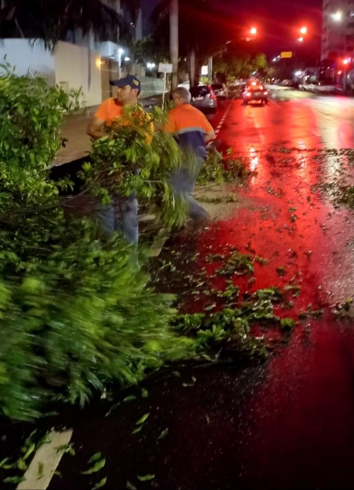 A Defesa Civil Municipal de Campo Grande esteve nas ruas da cidade trabalhando duro para normalizar o mais rápido possível a cidade