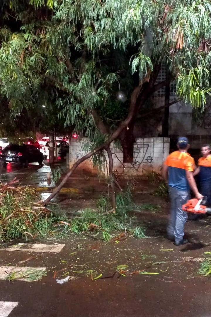 A Defesa Civil Municipal de Campo Grande esteve nas ruas da cidade trabalhando duro para normalizar o mais rápido possível a cidade