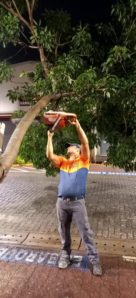 A Defesa Civil Municipal de Campo Grande esteve nas ruas da cidade trabalhando duro para normalizar o mais rápido possível a cidade