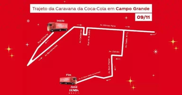 Caravana da Coca-Cola passará em 10 bairros de Campo Grande; confira a rota