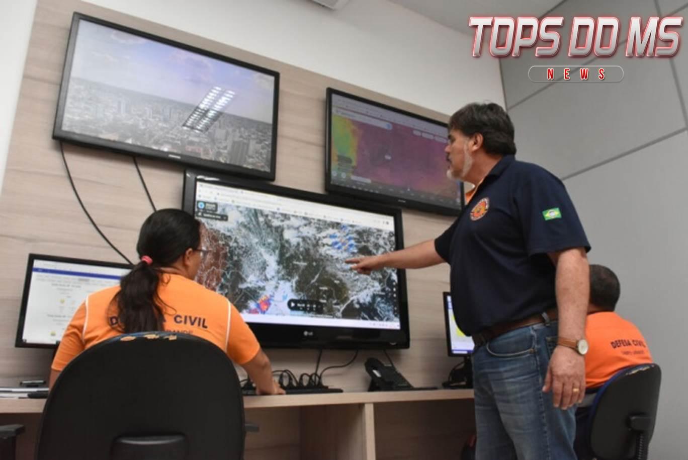 Defesa Civil Municipal em parceria com a Águas Guariroba  prevê entrega de dados sobre condições meteorológicas a concessionária de água.