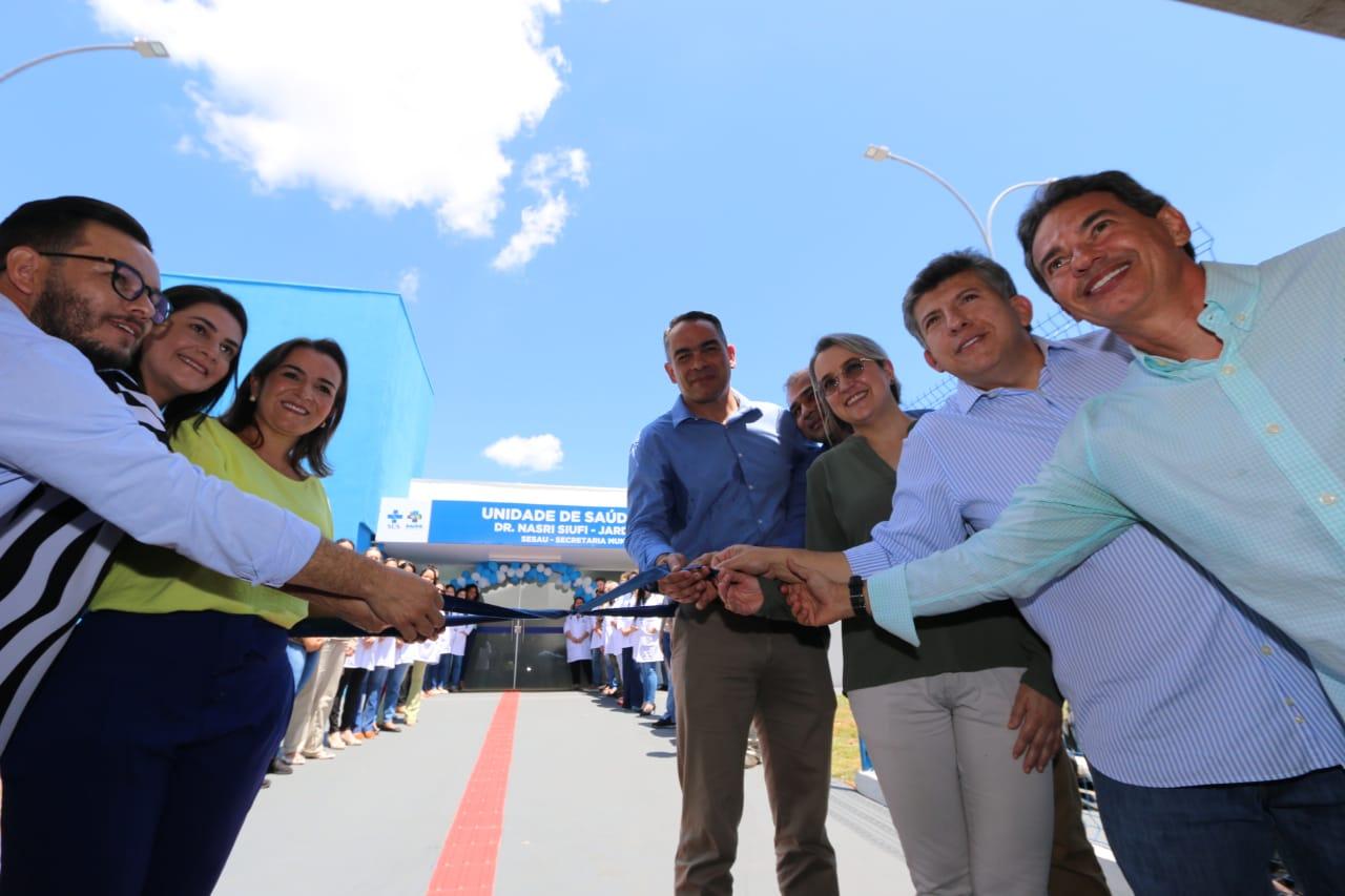 Prefeita Adriane Lopes com o Deputado Lidio Lopes, e com a presença do Ex Prefeito Marquinhos Trad,  inaugura unidade  de saúde, que irá  beneficiar mais  de 9 mil pessoas, do  Jardim Presidente e região.