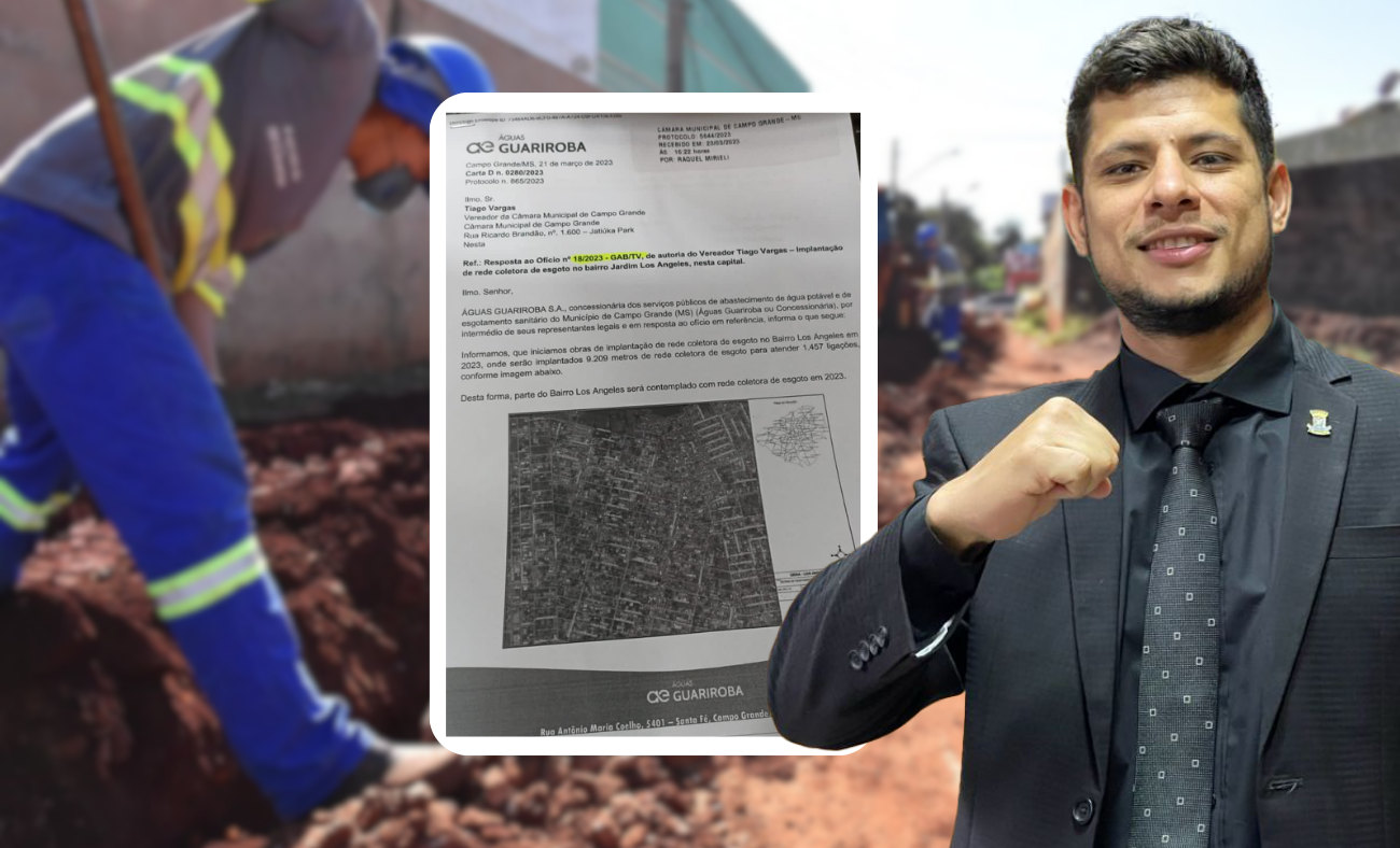 Vitória do vereador Tiago Vargas: Bairro Los Angeles será contemplado com rede coletora de esgoto.