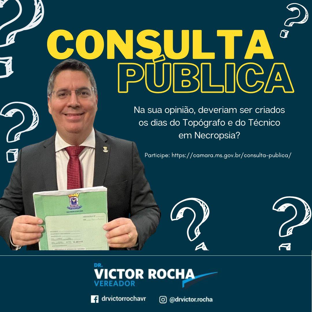 Com mandato participativo, Dr. Victor Rocha lança duas consultas públicas para discutir projetos de lei.