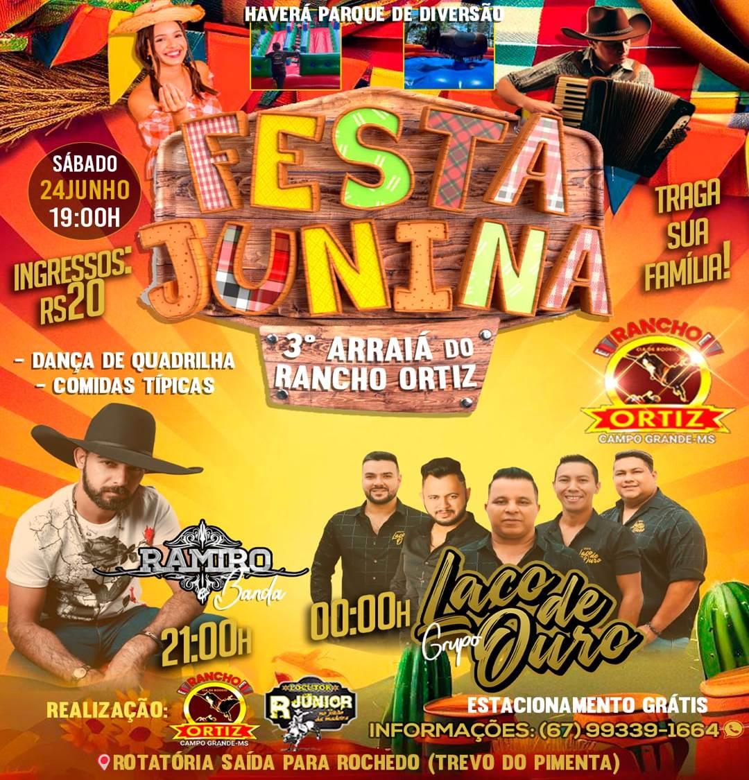 3° Arraiá do Rancho Ortiz neste sábado dia 24 de junho as 19:00 horas 3° Arraiá do Rancho Ortiz neste sábado dia 24 de junho as 19:00 horas