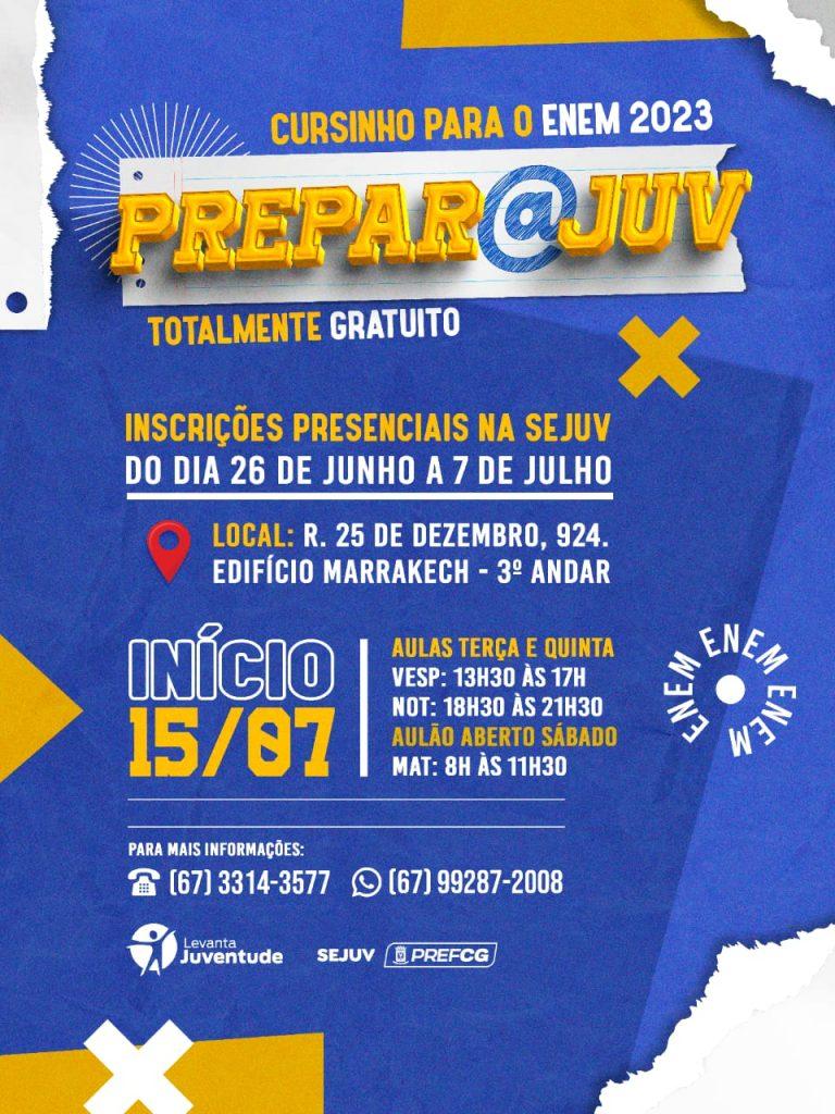Prefeitura oferece 400 vagas para curso gratuito preparatório para o Enem. Prefeitura oferece 400 vagas para curso gratuito preparatório para o Enem.