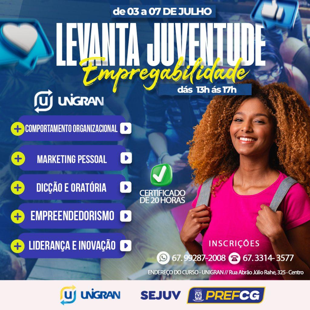 Com 300 vagas, Prefeitura realiza etapa do Programa Levanta Juventude na Unigran de Campo Grande.