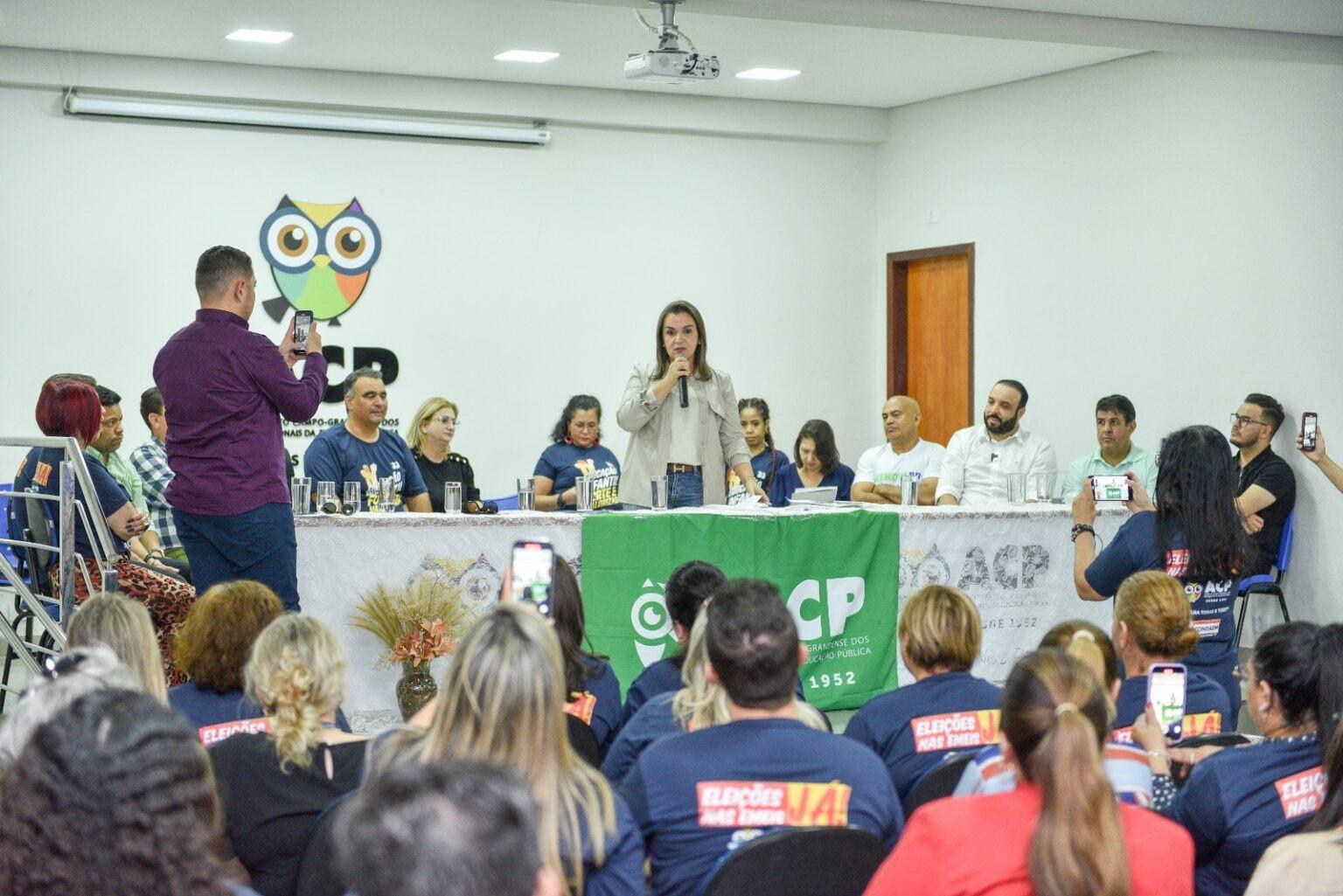 Adriane Lopes anuncia mais uma medida de valorização da educação em Campo Grande, a eleição de diretores das EMEIS