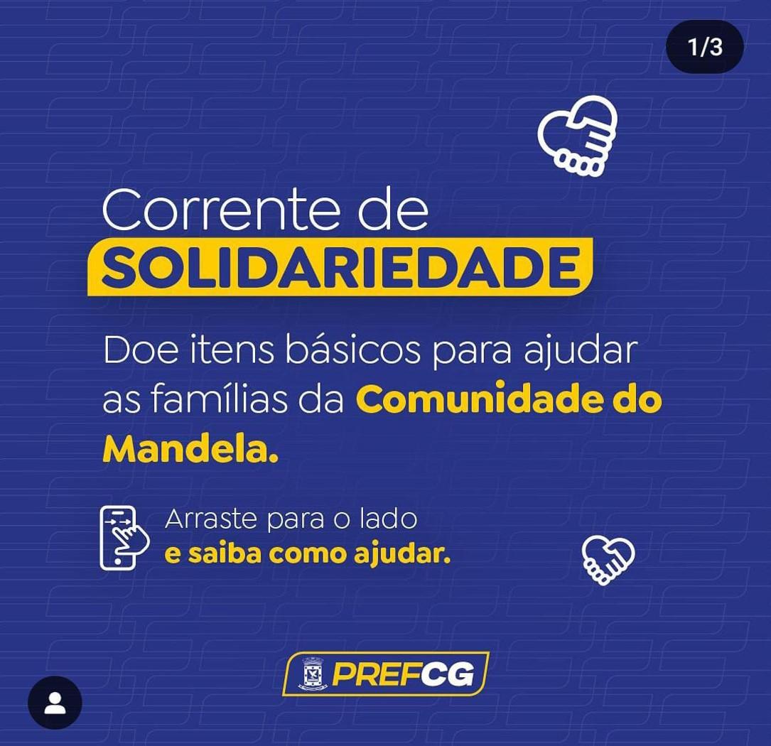 População poderá fazer doação de itens básicos para ajudar famílias da Comunidade do Mandela.