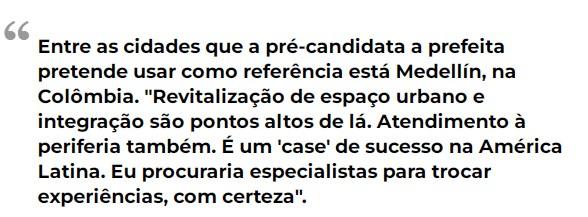 Pré-candidata, Camila Jara fala em "desfavelização" e tarifa zero no transporte.