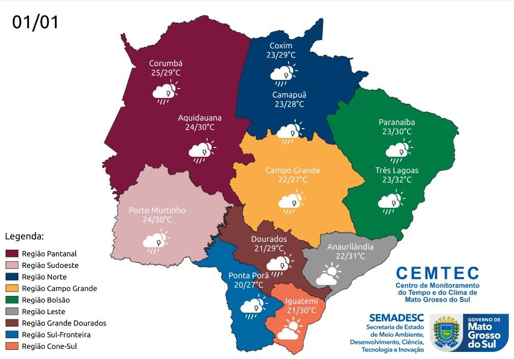 Cemtec: ano começa com sol e variação de nebulosidade. Cemtec: ano começa com sol e variação de nebulosidade.