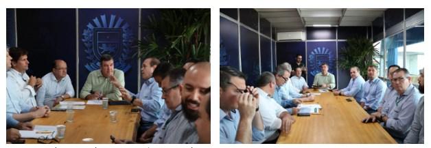 Governador recebe setores produtivos em gabinete itinerante na Expogrande. Governador recebe setores produtivos em gabinete itinerante na Expogrande.