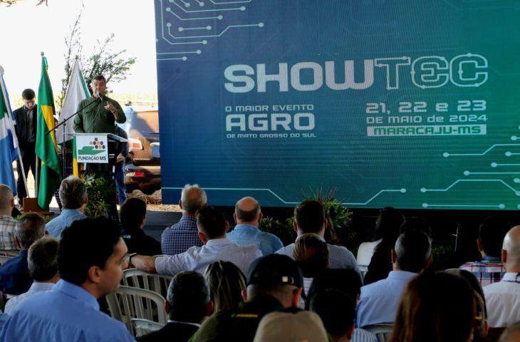 O Governador Eduardo Riedel abre a Showtec e apresenta em Maracaju novas tecnologias e serviços.