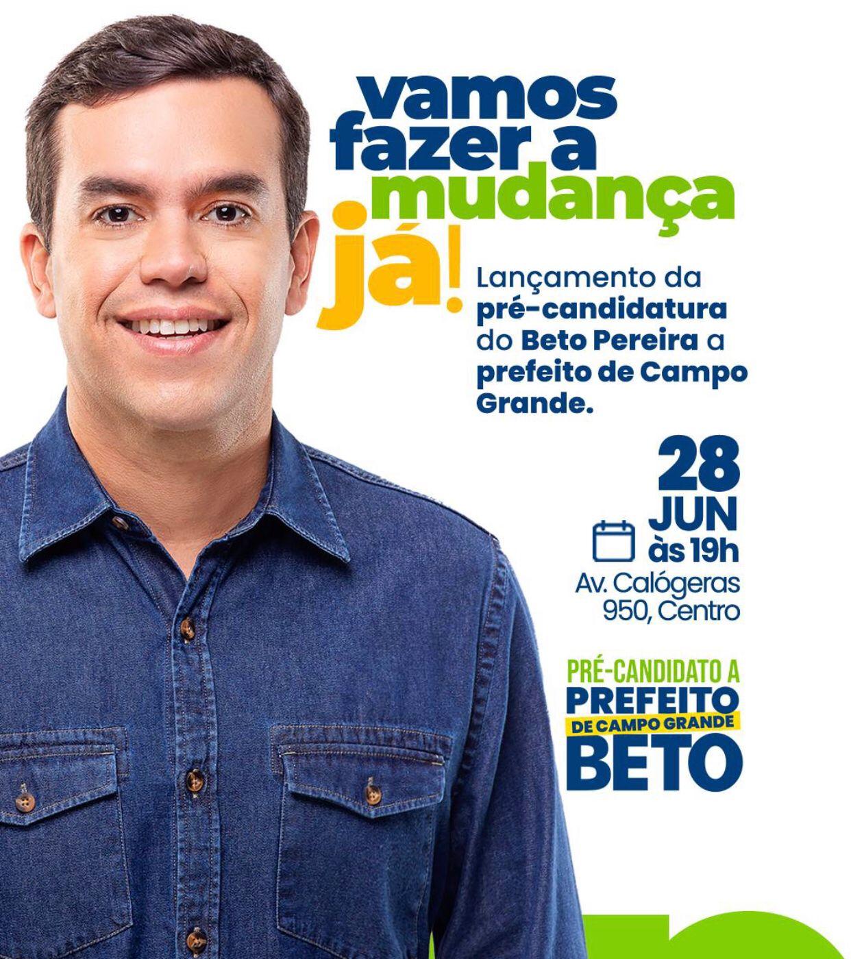 O presidente do partido do PSDB Reinaldo Azambuja faz festa para chacoalhar campanha e por Beto Pereira  na briga pela prefeitura de Campo Grande.