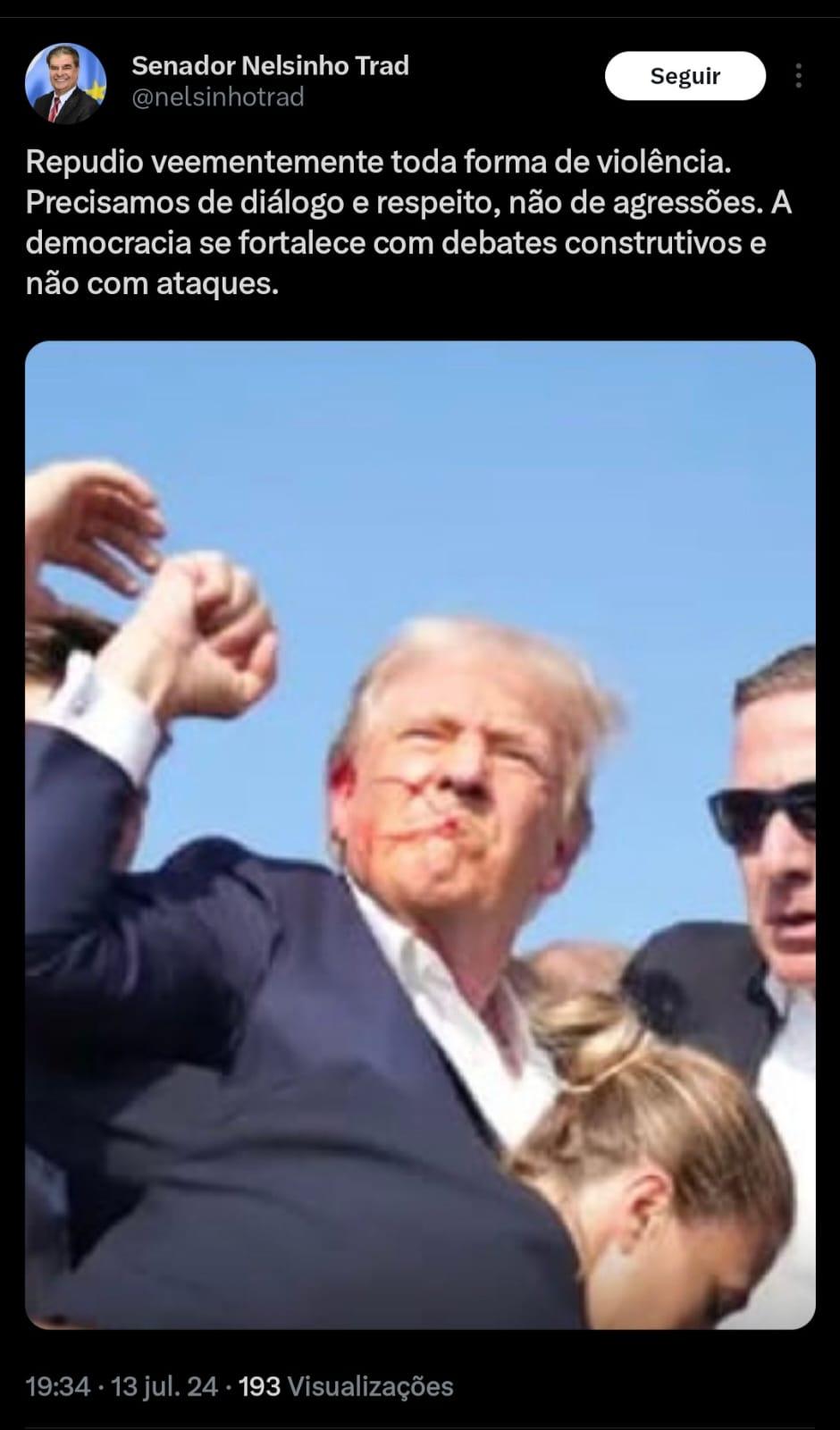 Deputados e autoridades sul-mato-grossenses repudiam ataque a Trump. Deputados e autoridades sul-mato-grossenses repudiam ataque a Trump.