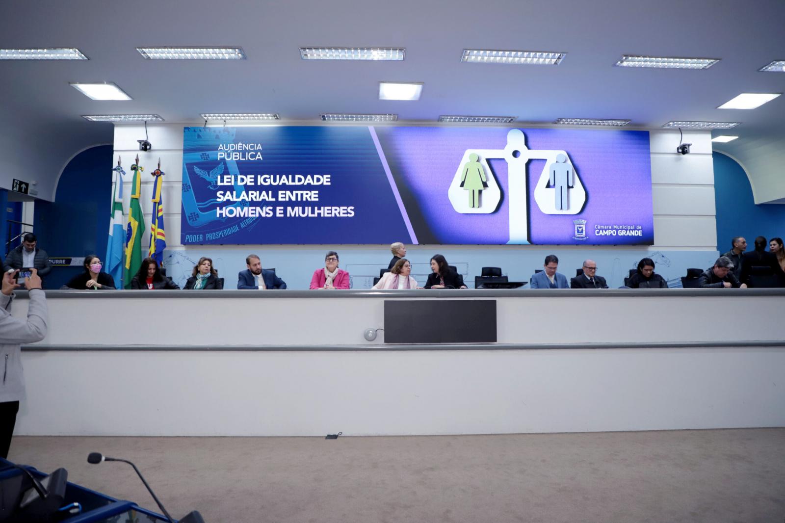Com a presença de ministra, vereadores discutem igualdade salarial entre homens e mulheres.