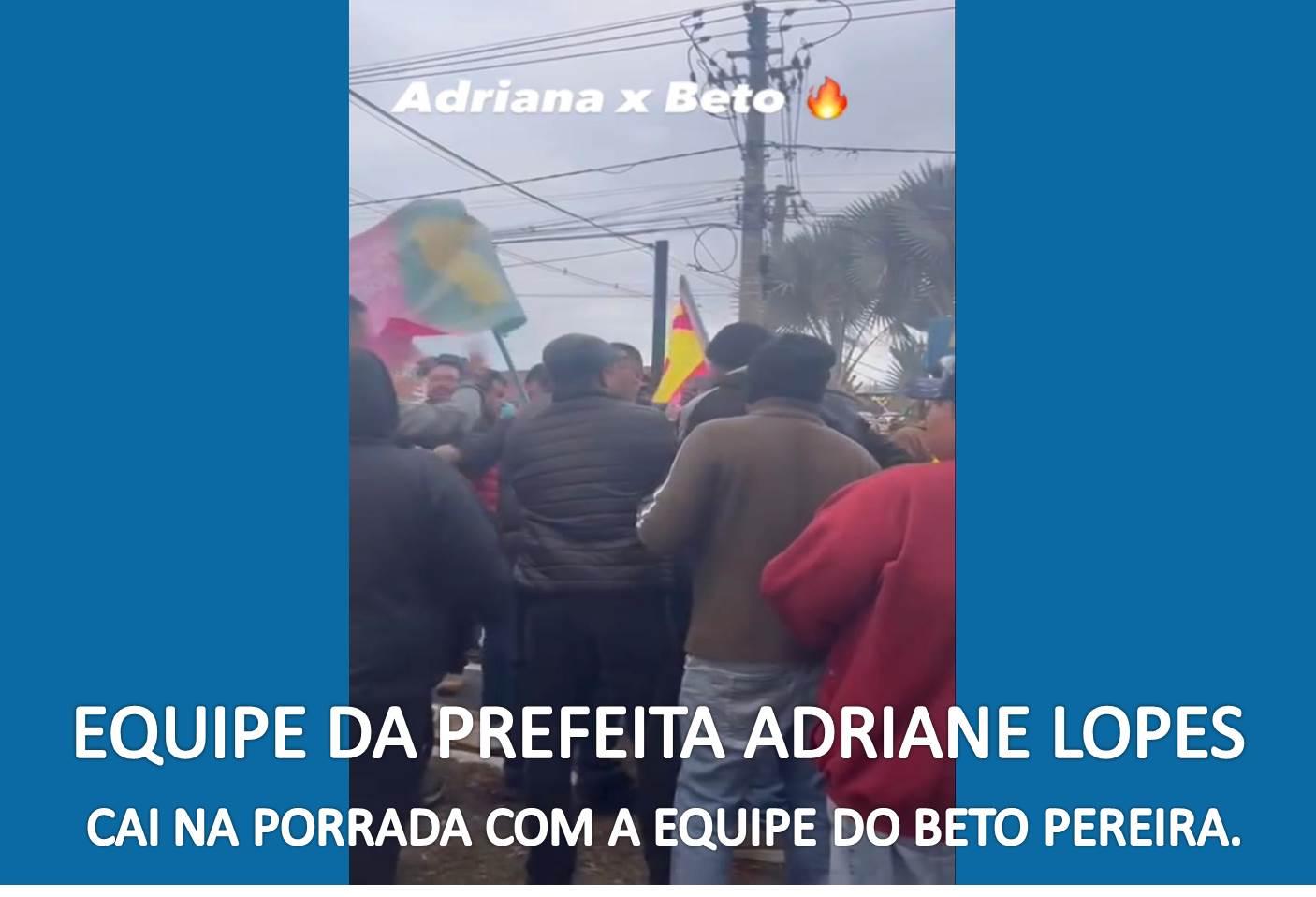 Equipe da prefeita Adriane Lopes cai na porrada com a equipe do Beto Pereira na Av Afonso Pena neste Domingo. Equipe da prefeita Adriane Lopes cai na porrada com a equipe do Beto Pereira na Av Afonso Pena neste Domingo.
