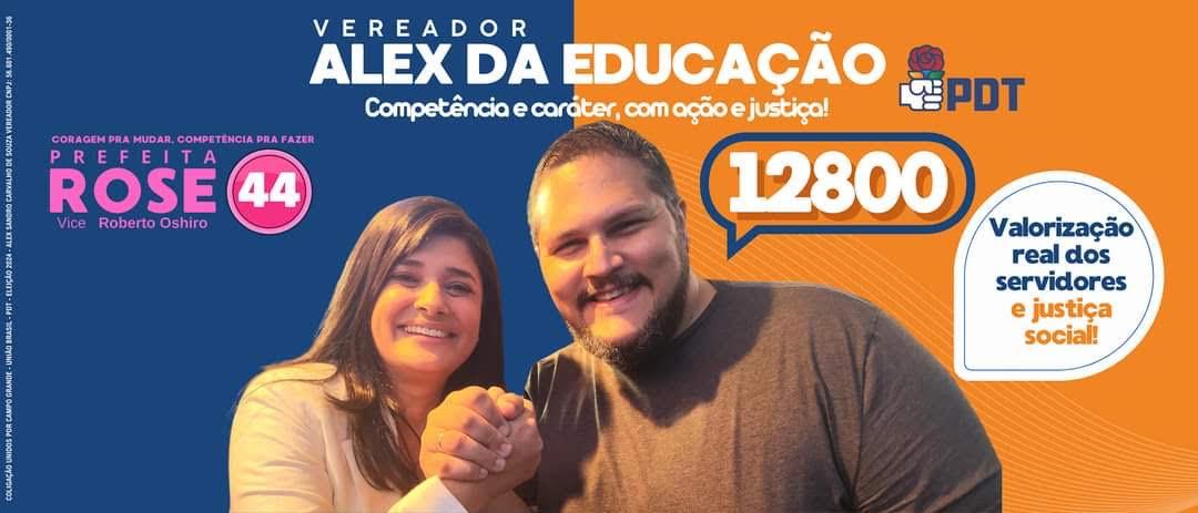 O Alex da Educação é candidato a vereador pelo partido PDT, nas eleições municipais de 2024, conheça um pouco da sua biografia. O Alex da Educação é candidato a vereador pelo partido PDT, nas eleições municipais de 2024, conheça um pouco da sua biografia.