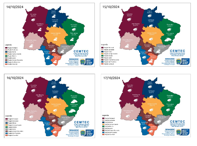 Semana tem previsão de tempo estável e temperaturas altas em Mato Grosso do Sul. Semana tem previsão de tempo estável e temperaturas altas em Mato Grosso do Sul.