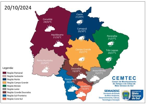 Final de semana tem previsão de chuva em diferentes regiões de Mato Grosso do Sul. Final de semana tem previsão de chuva em diferentes regiões de Mato Grosso do Sul.