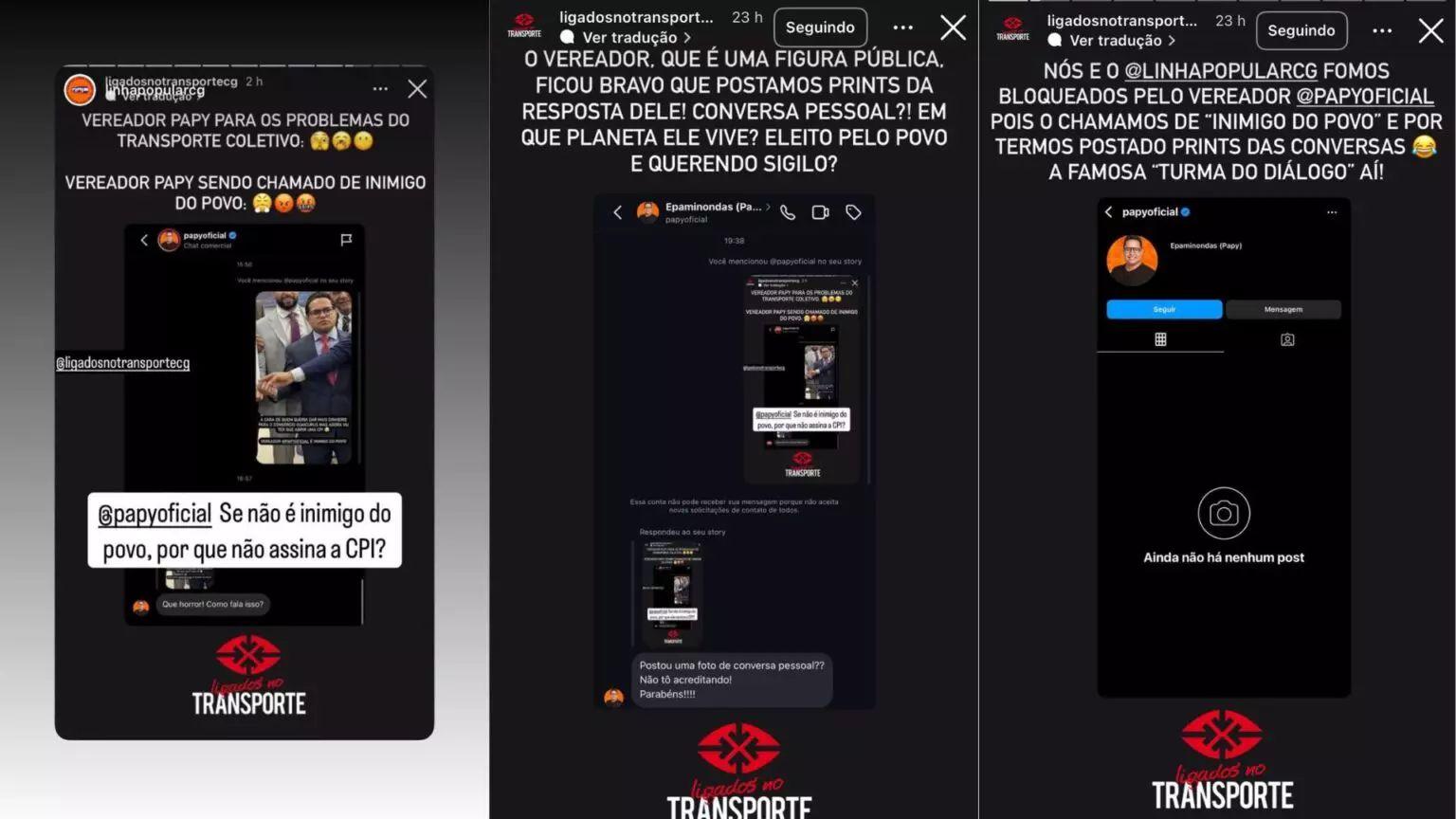 O presidente da câmara municipal  Papy,  bloqueia perfis sobre transporte coletivo da Capital, para não receber criticas do povo. O presidente da câmara municipal  Papy,  bloqueia perfis sobre transporte coletivo da Capital, para não receber criticas do povo.