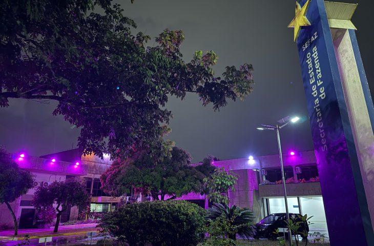 Sede administrativa da Sefaz é iluminada de rosa em homenagem à Semana da Mulher. Sede administrativa da Sefaz é iluminada de rosa em homenagem à Semana da Mulher.