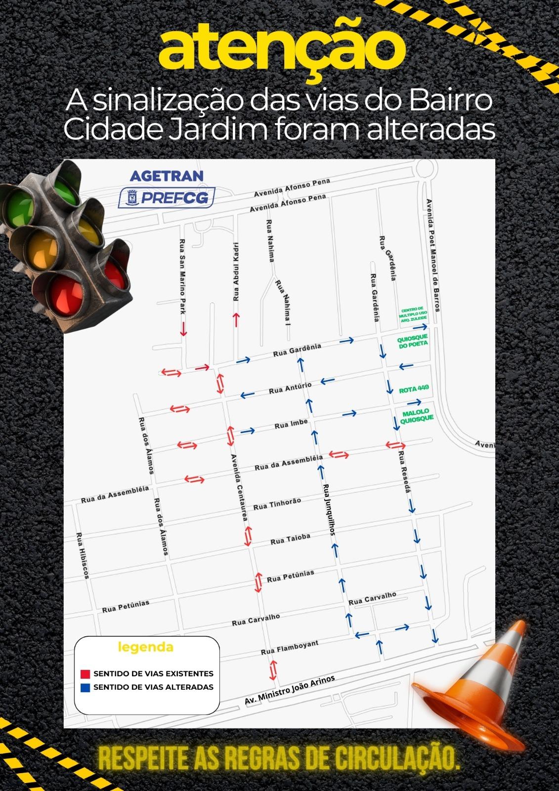 Prefeitura reorganiza trânsito no Bairro Cidade Jardim para melhorar mobilidade e organização viária.