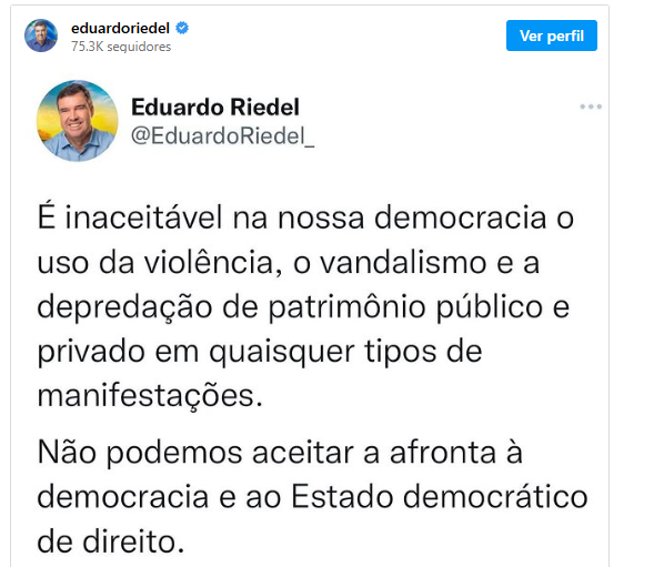 Eduardo Riedel adere a projeto da anistia para o 8 de janeiro, pauta do ex presidente  Jair  Messias  Bolsonaro. Eduardo Riedel adere a projeto da anistia para o 8 de janeiro, pauta do ex presidente  Jair  Messias  Bolsonaro.